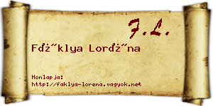 Fáklya Loréna névjegykártya